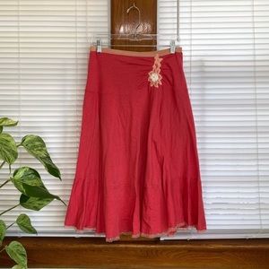 Free People Women's Size Small Skirt Floral Accent W/ Lace Detail -- BEAUTIFUL!